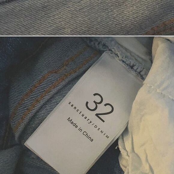 Sanctuary Denim Connector Kick Crop Frayed  in Heron light blue, size 32. - Picture 5 of 5